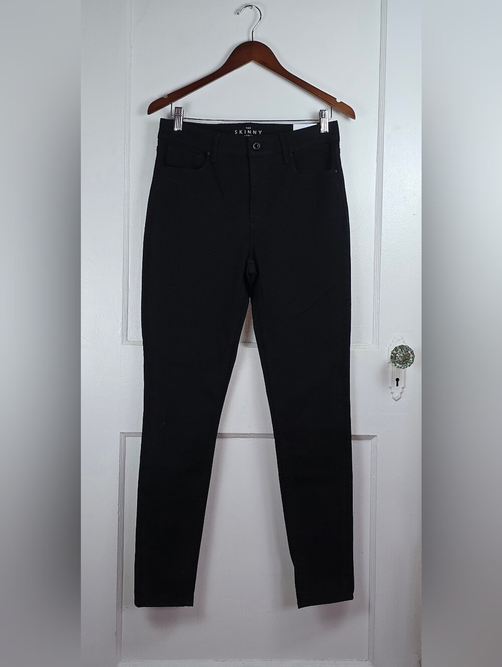 White House Black Market Black High Rise Skinny Ankle Jeans 29" inseam NEW 8